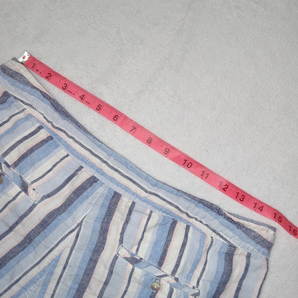 Artisan NY 100% Linen Striped Shorts w/Drawstring Waist size 8 - Picture 8 of 11